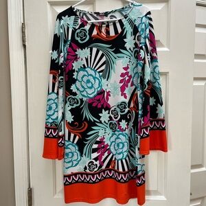 MSK Multicolor Floral Long Sleeve Dress
